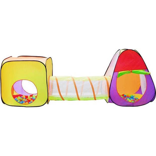 Malatec kindertent met tunnel + 200 ballen + tas