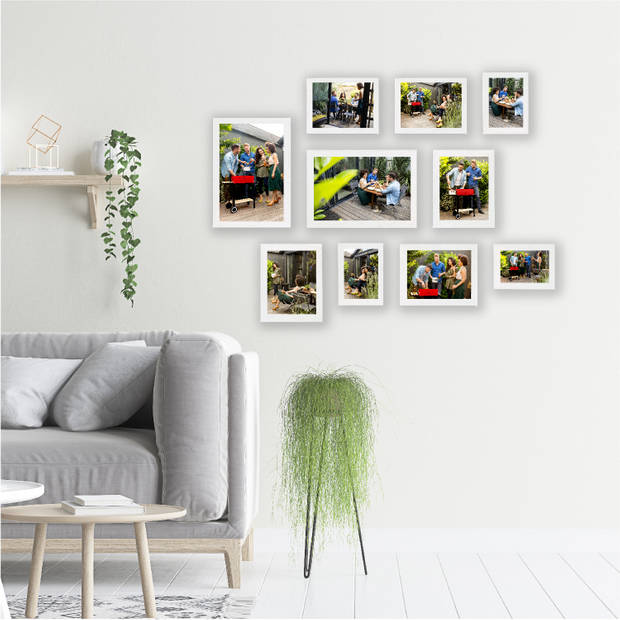 HAES DECO - Collage set 10 houten fotolijsten Paris wit - SP001903-10
