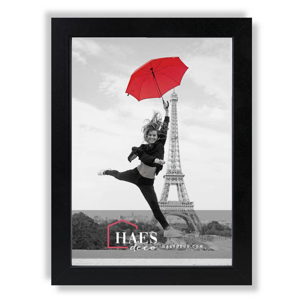 HAES DECO - Collage set 8 houten fotolijsten Paris zwart - SP001901-8