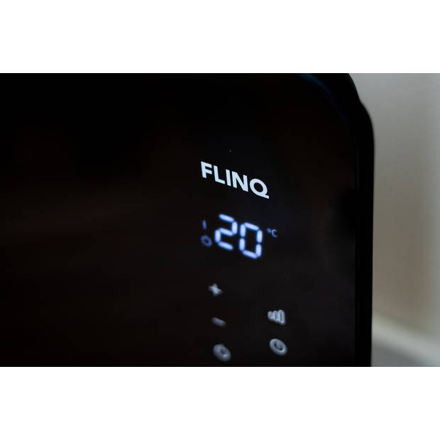 FlinQ Slimme Paneelverwarmer Zwart - Elektrische Kachel - Bedienbaar via app - 2000W