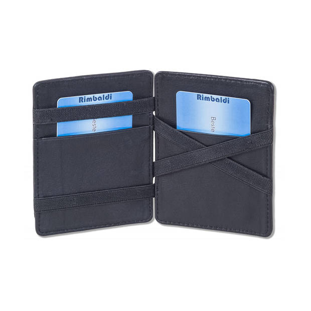 Rimbaldi Magic Wallet Portemonnee Heren – RFID anti-skim – Leer – Zwart