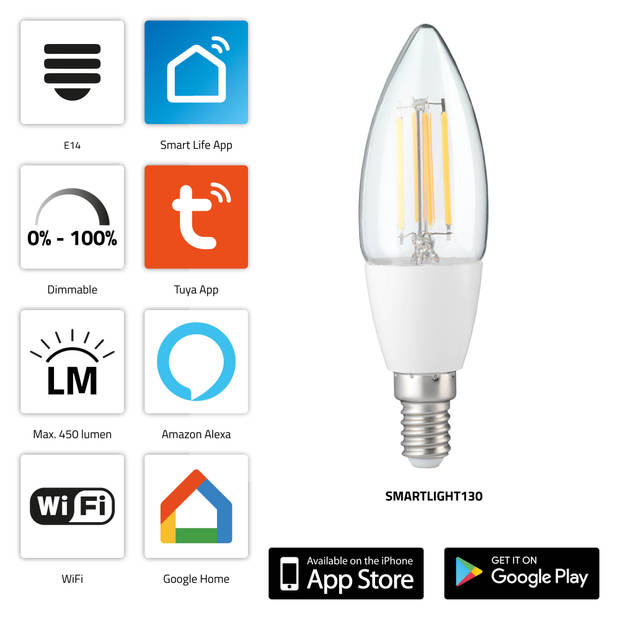 Smart wifi filament LED lamp Alecto