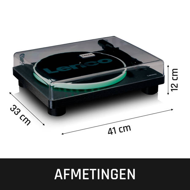 Platenspeler mét ingebouwde speakers USB Encoding en LED verlichting Lenco Zwart