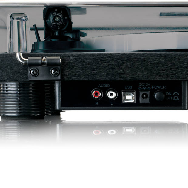 Platenspeler mét ingebouwde speakers USB Encoding en LED verlichting Lenco Zwart