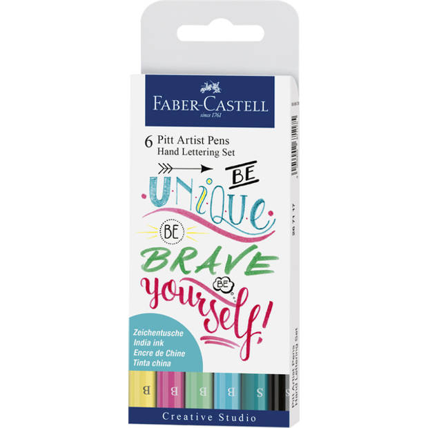 Tekenstift Faber-Castell Pitt Artist Pen handlettering I 6-delig etui