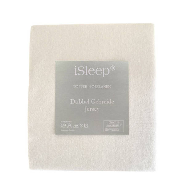 iSleep Topper hoeslaken Dubbel Jersey Combed Yarn - 160x200/210 cm - Crème