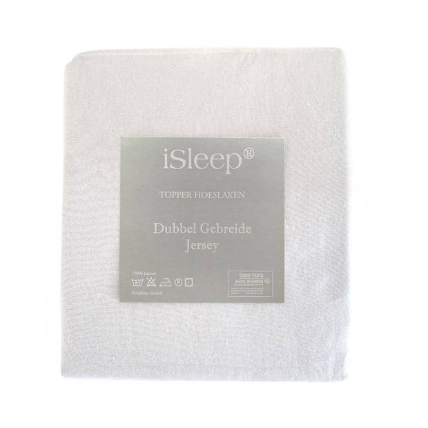 iSleep Topper hoeslaken Dubbel Jersey Combed Yarn - 90x200/210 cm - Wit