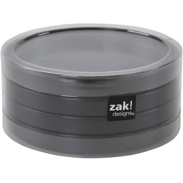 Zak!Designs - Party Onderzetters Set van 4 Stuks, 10 cm - Melamine - Zwart