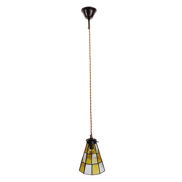 Clayre & Eef Gele Hanglamp Tiffany Ø 15*115 cm E14/max 1*40W 5LL-6199