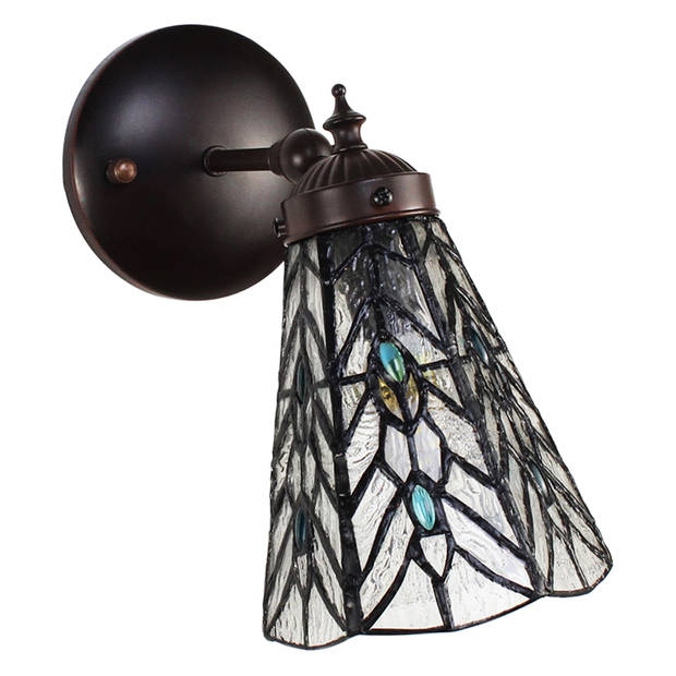 Clayre & Eef Transparente Wandlamp Tiffany 17*12*23 cm E14/max 1*40W 5LL-6208