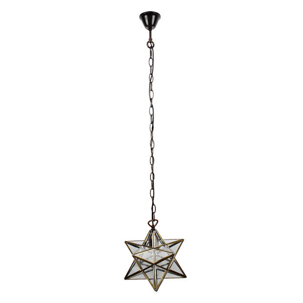 Clayre & Eef Transparente Hanglamp Tiffany 31*31*107 cm E27/max 1*60W 5LL-6227