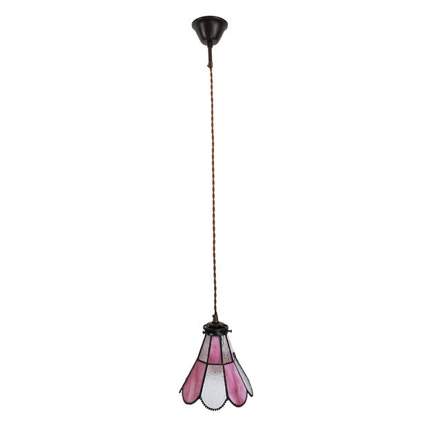 Clayre & Eef Roze Hanglamp Tiffany 18*15*115 cm E14/max 1*25W 5LL-6217