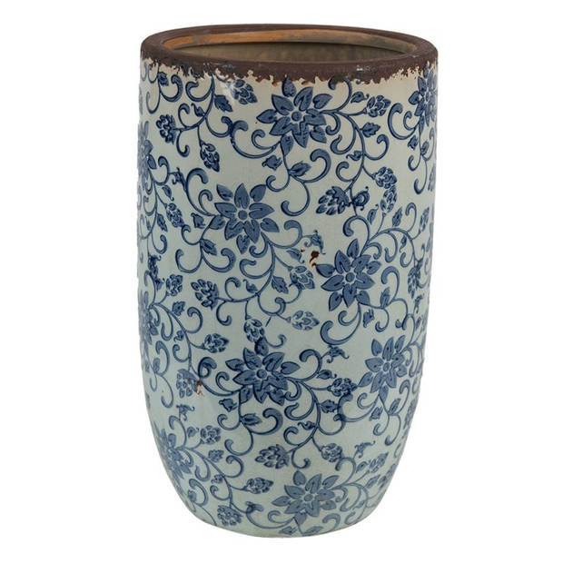 Clayre & Eef Blauwe Decoratie vaas Ø 16*25 cm 6CE1378