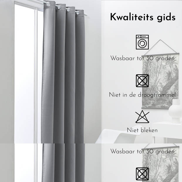 Kant en Klaar Gordijn verduisterend - 140 x 240 cm - Acier - Lichtgrijs
