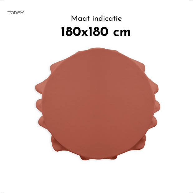 Today 180x180 / Terracotta - Luxe tafelkleed - tafellaken- Polyester - Tafelzeil