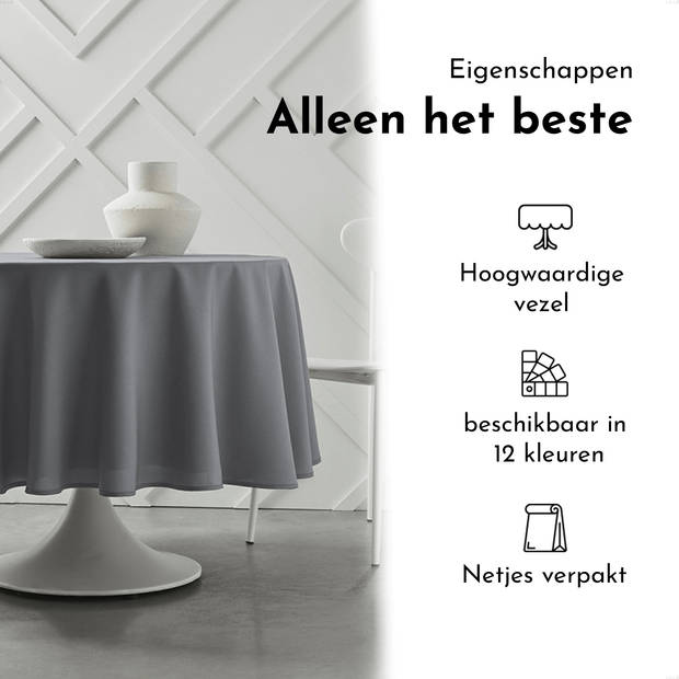 Today 180x180 / Acier - Luxe tafelkleed - tafellaken- Polyester - Tafelzeil