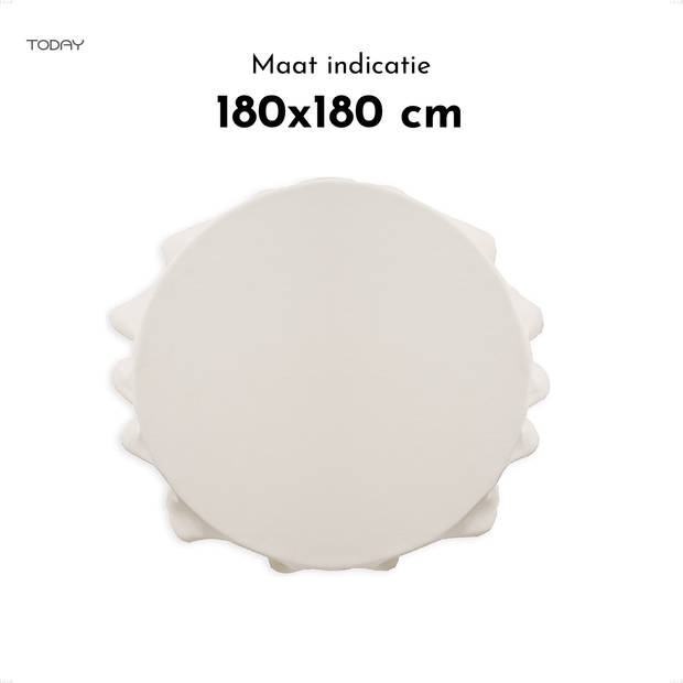 Today 180x180 / Craie - Luxe tafelkleed - tafellaken- Polyester - Tafelzeil