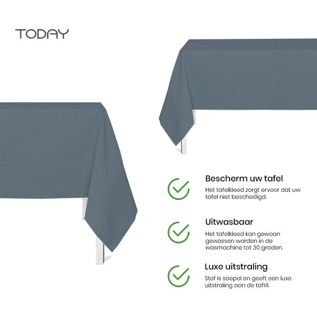 Today 150x250 / Denim - Luxe tafelkleed - tafellaken- Polyester - Tafelzeil