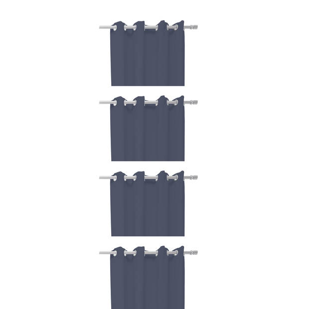 Kant en Klaar lichtdoorlatend Gordijn - 140 x 240 cm - Navy - Donkerblauw