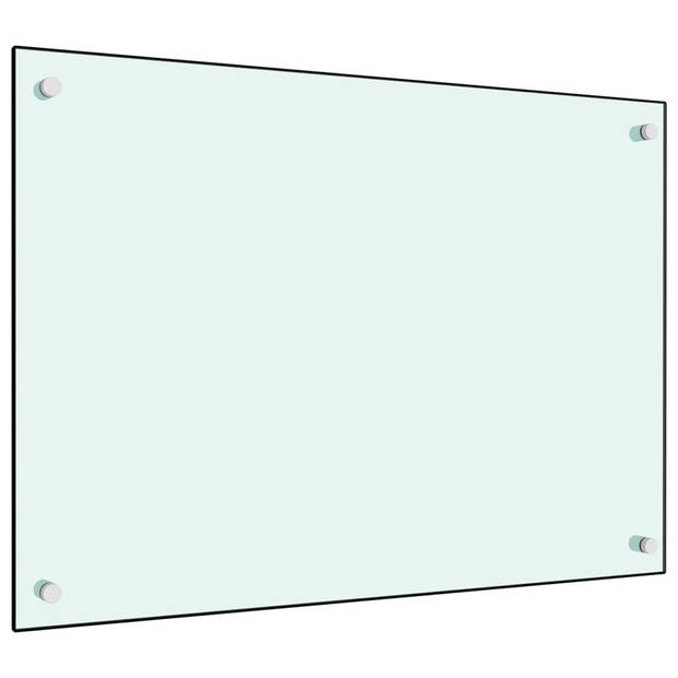 vidaXL Spatscherm keuken 70x50 cm gehard glas wit