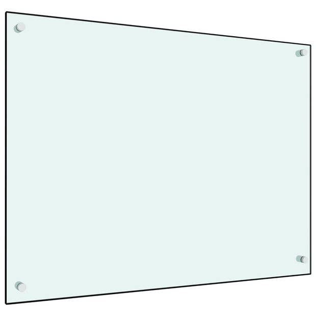 vidaXL Spatscherm keuken 80x60 cm gehard glas wit