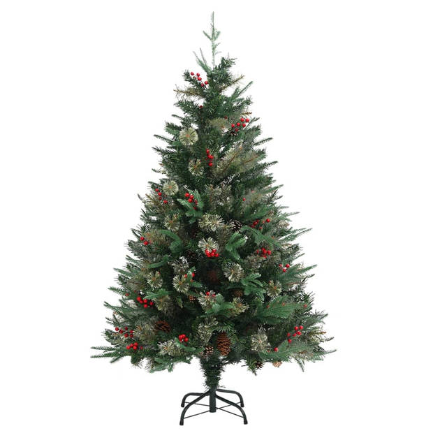 vidaXL Kerstboom met dennenappels 120 cm PVC en PE groen