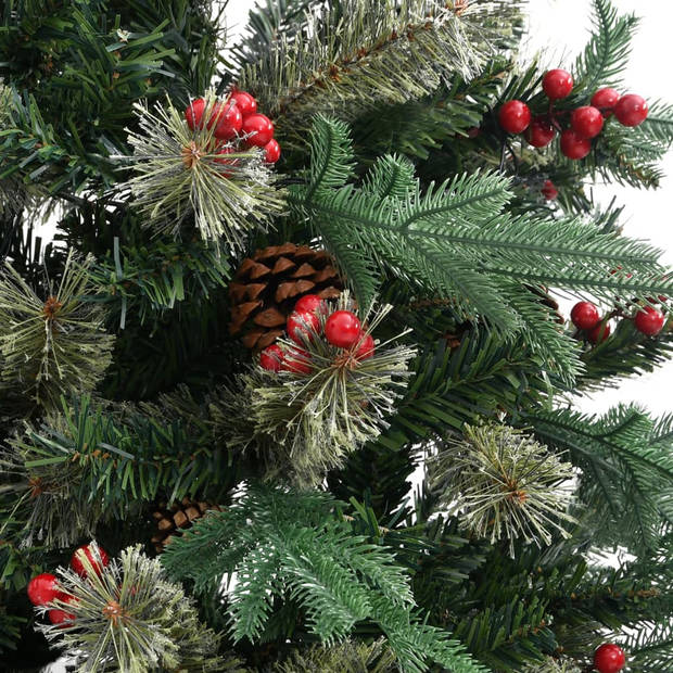 vidaXL Kerstboom met dennenappels 195 cm PVC en PE groen