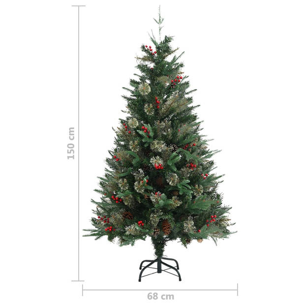 vidaXL Kerstboom met dennenappels 150 cm PVC en PE groen