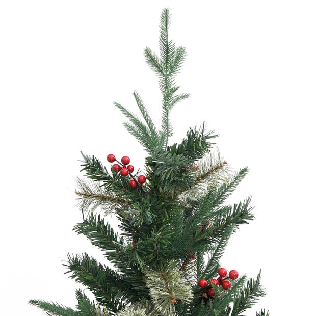 vidaXL Kerstboom met dennenappels 195 cm PVC en PE groen