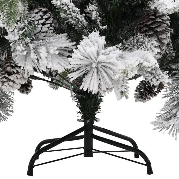 The Living Store Kerstboom Scharnierend 150 cm - Groen en Wit PVC/PE/Staal