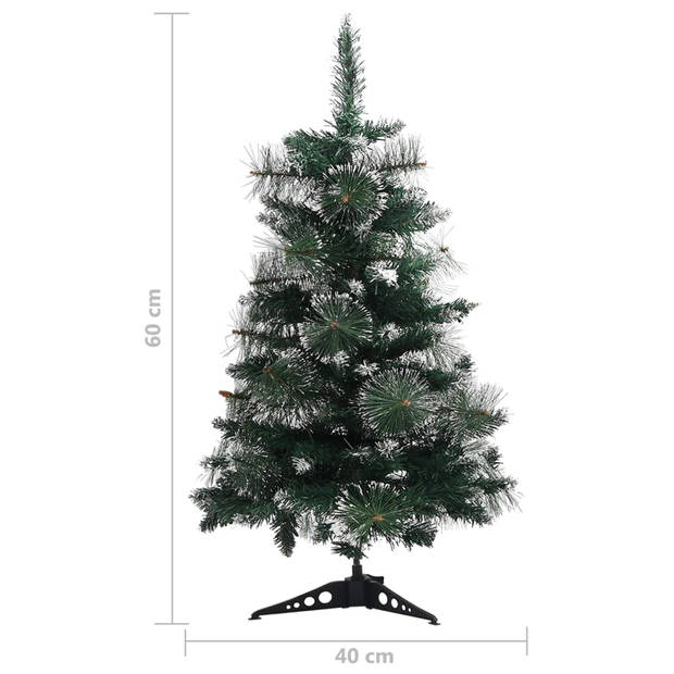 The Living Store Kerstboom PVC 60 cm - levensecht met witte sneeuw - inclusief standaard