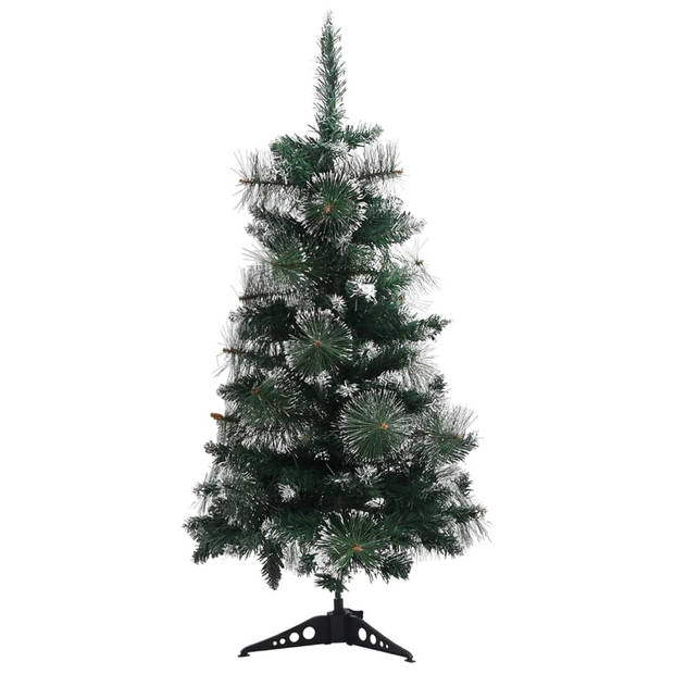 vidaXL Kunstkerstboom met standaard 90 cm PVC groen en wit