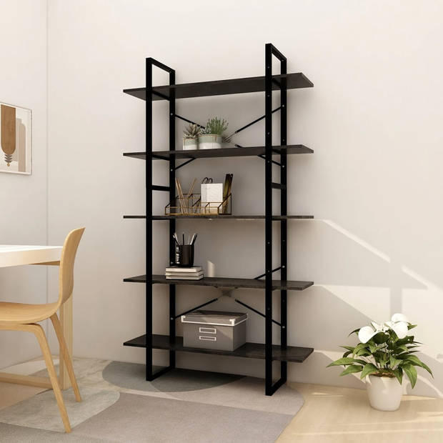 The Living Store Boekenkast - Houten boekenkast - 100 x 30 x 105 cm - Grenenhout en metaal