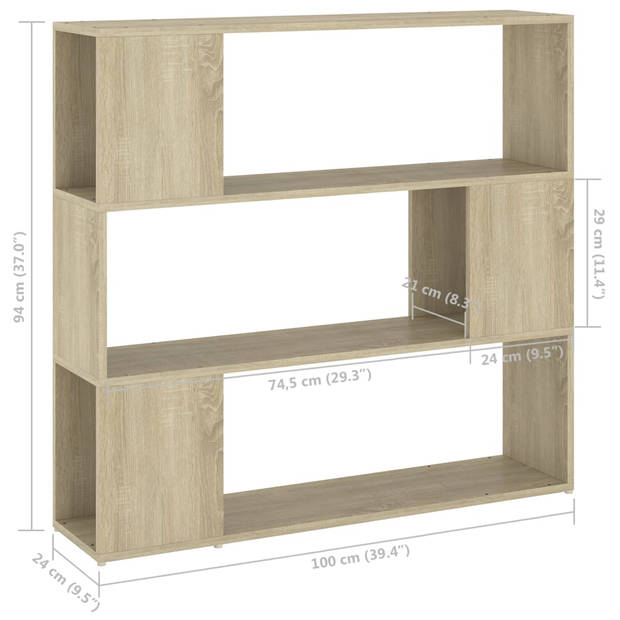 vidaXLBoekenkast/kamerscherm 100x24x94 cm sonoma eikenkleurig