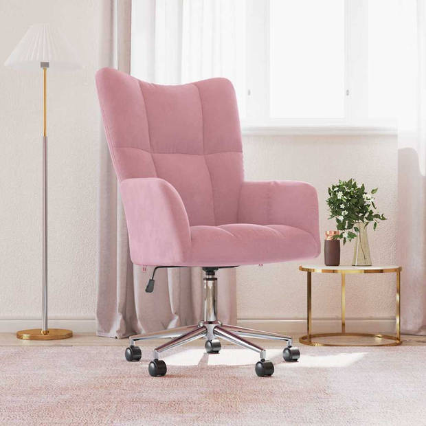 vidaXL Relaxstoel fluweel roze