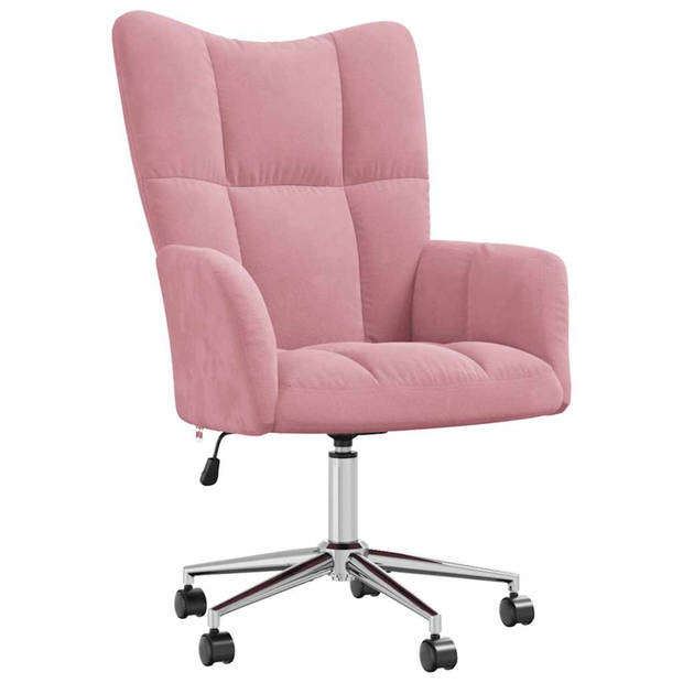 vidaXL Relaxstoel fluweel roze