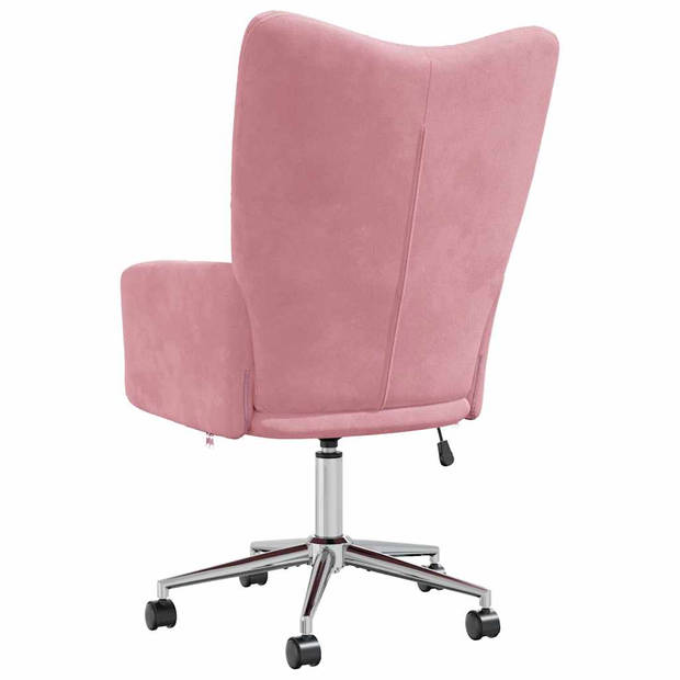 vidaXL Relaxstoel fluweel roze