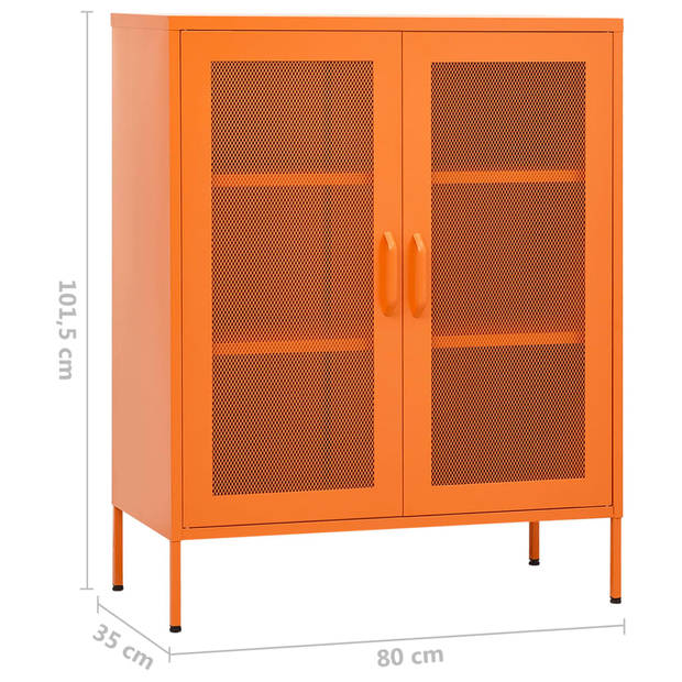 vidaXL Opbergkast 80x35x101,5 cm staal oranje