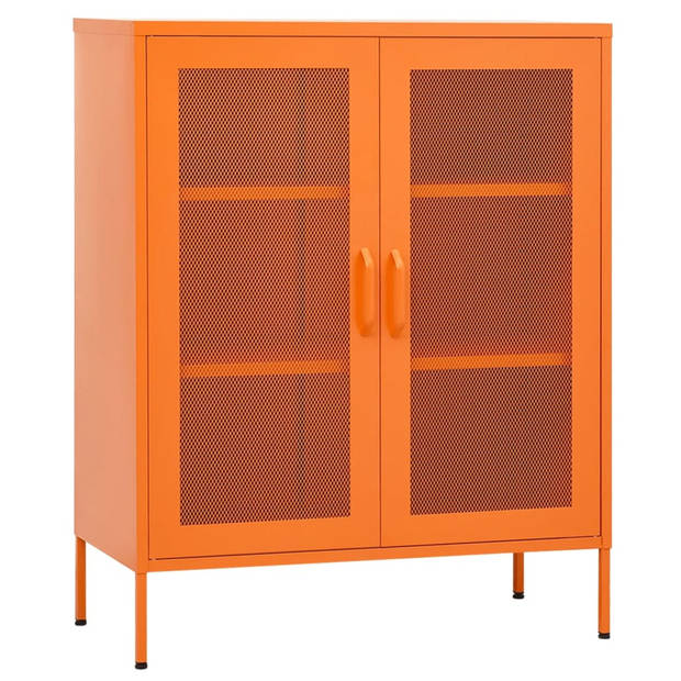 vidaXL Opbergkast 80x35x101,5 cm staal oranje