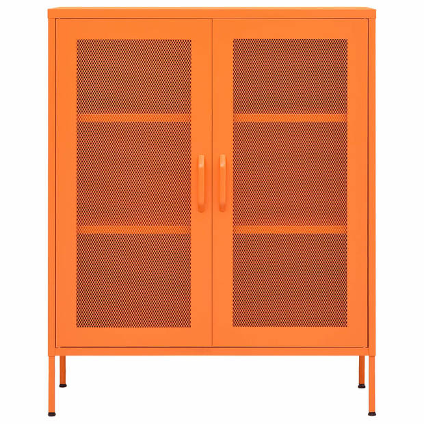 vidaXL Opbergkast 80x35x101,5 cm staal oranje