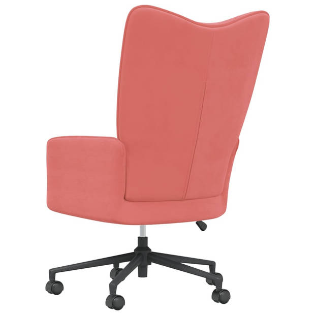 vidaXL Relaxstoel fluweel roze