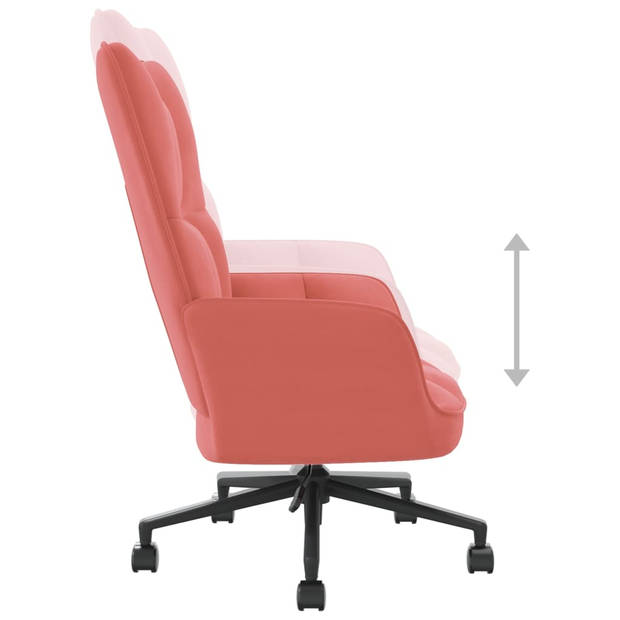 vidaXL Relaxstoel fluweel roze