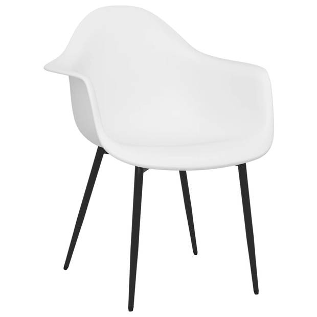 vidaXL Eetkamerstoelen 4 st PP wit