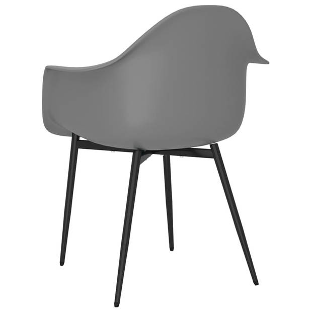 vidaXL Eetkamerstoelen 4 st PP grijs