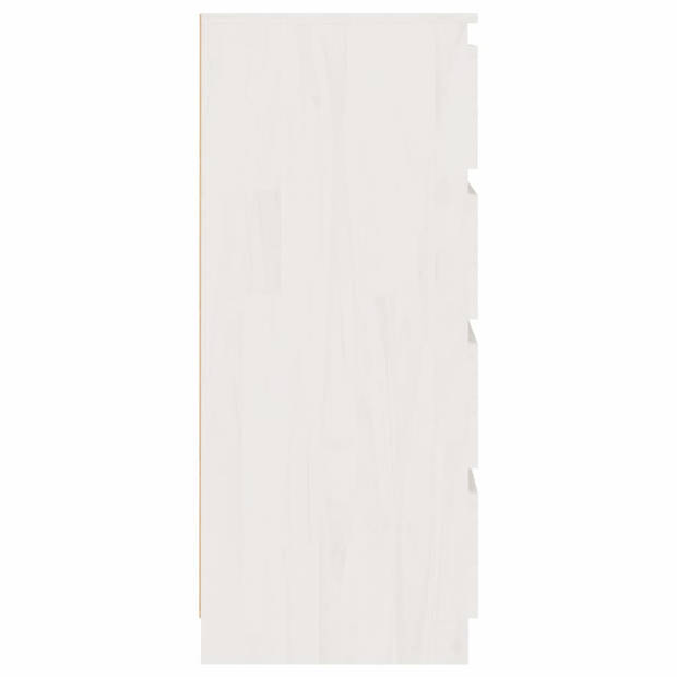 vidaXL Bijzetkast 60x36x84 cm massief grenenhout wit