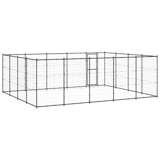 vidaXL Hondenkennel 24,2 m² staal