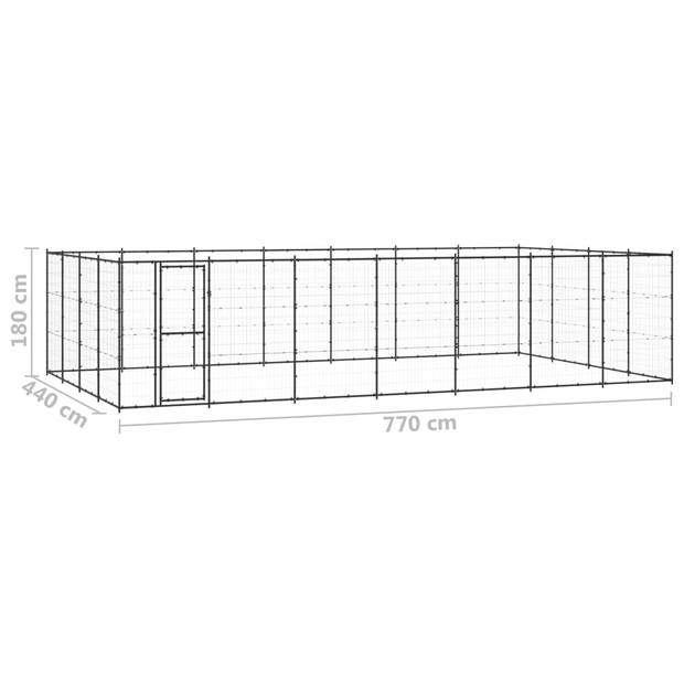 vidaXL Hondenkennel 33,88 m² staal