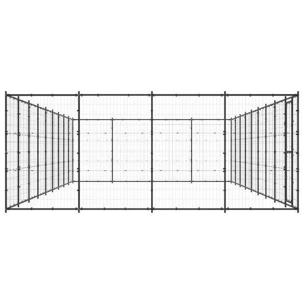 vidaXL Hondenkennel 43,56 m² staal