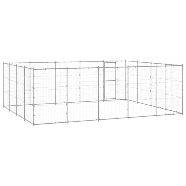 vidaXL Hondenkennel 24,2 m² gegalvaniseerd staal