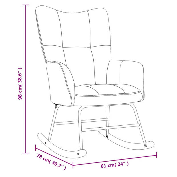 vidaXL Schommelstoel fluweel donkergrijs